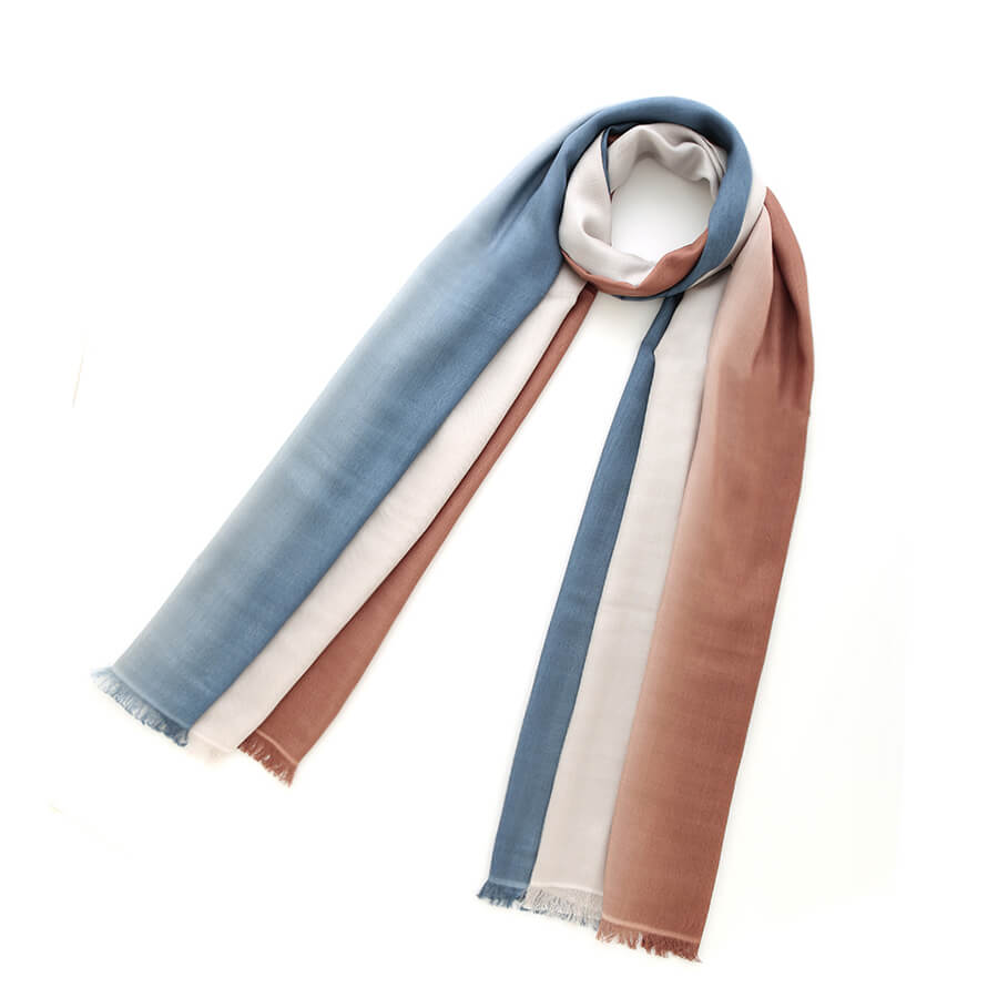 三色細緻絲質圍巾