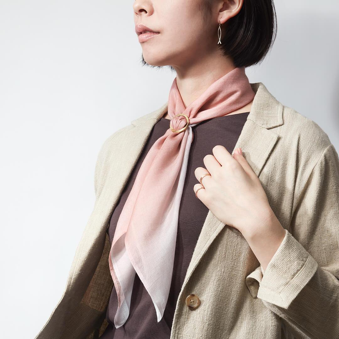 Cashmere Silk Scarf with Ring (6542749991010)